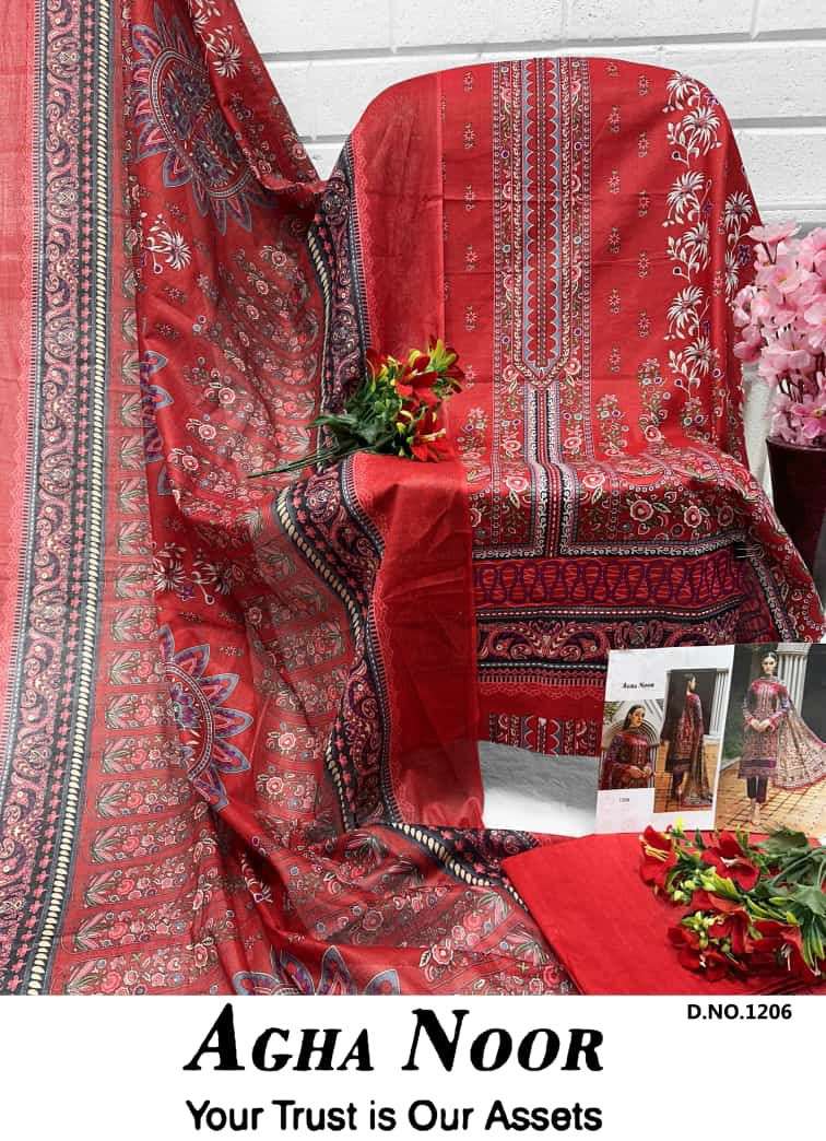 Agha Noor Luxury Lawn Collection Vol 12 Lawn Cotton Daily Wear Salwar Suit