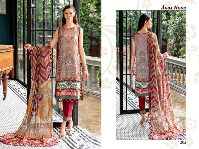 Agha Noor Luxury Lawn Collection Vol 12 Lawn Cotton Daily Wear Salwar Suit
