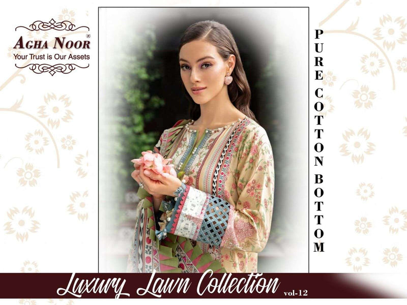 Agha Noor Luxury Lawn Collection Vol 12 Lawn Cotton Daily Wear Salwar Suit