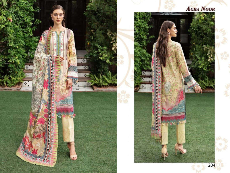 Agha Noor Luxury Lawn Collection Vol 12 Lawn Cotton Daily Wear Salwar Suit