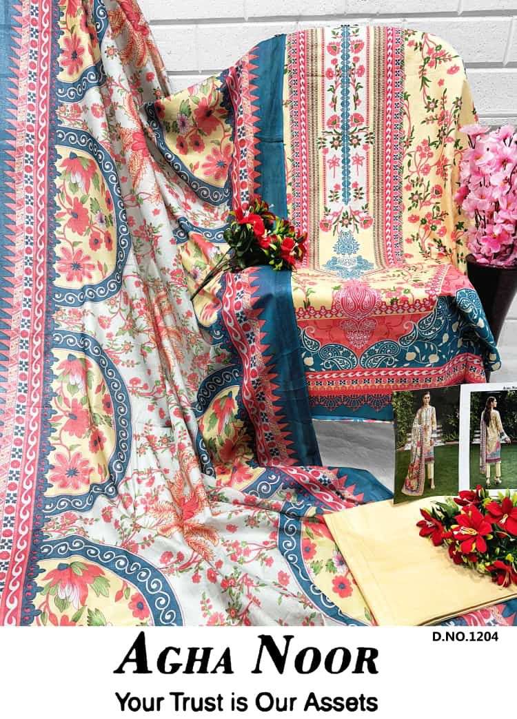 Agha Noor Luxury Lawn Collection Vol 12 Lawn Cotton Daily Wear Salwar Suit