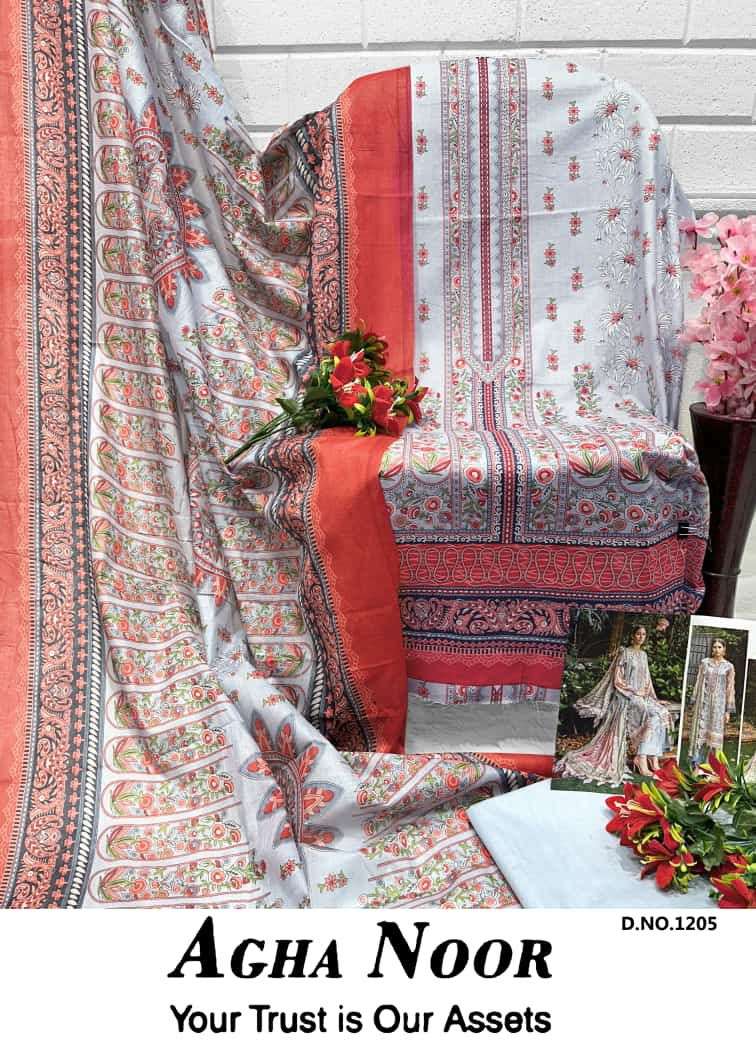 Agha Noor Luxury Lawn Collection Vol 12 Lawn Cotton Daily Wear Salwar Suit