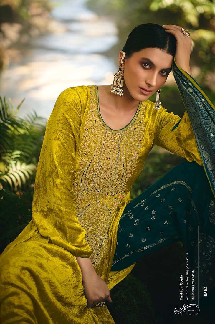 Aiqa Lifestyle Hasrat Pure Velvet Fancy Work Pakistani Salwar Kameez