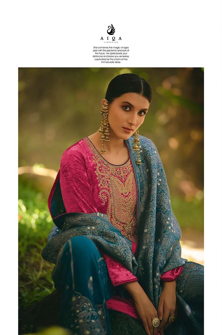 Aiqa Lifestyle Hasrat Pure Velvet Fancy Work Pakistani Salwar Kameez