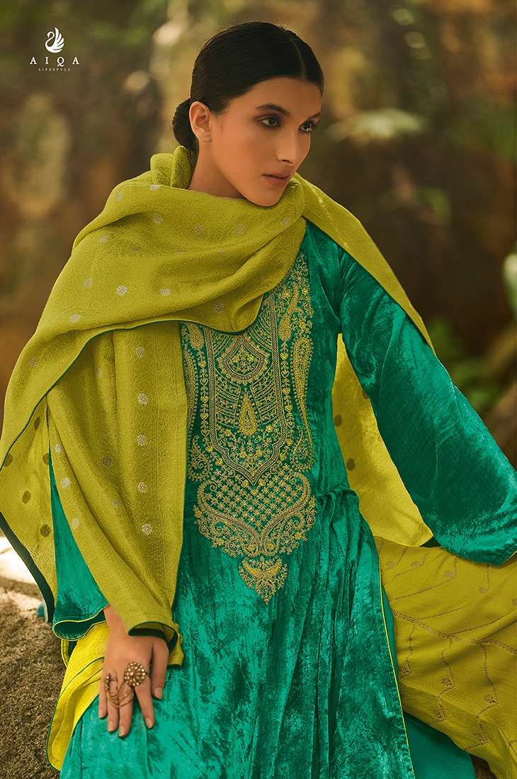 Aiqa Lifestyle Hasrat Pure Velvet Fancy Work Pakistani Salwar Kameez