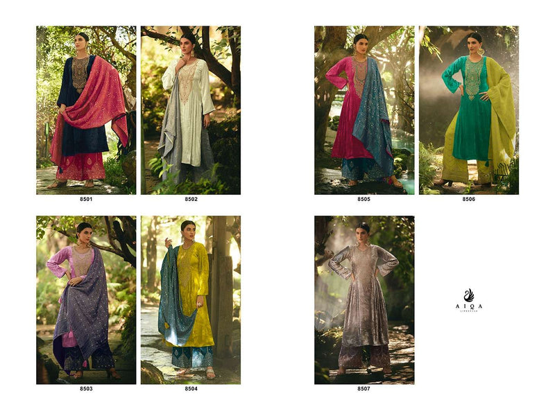 Aiqa Lifestyle Hasrat Pure Velvet Fancy Work Pakistani Salwar Kameez