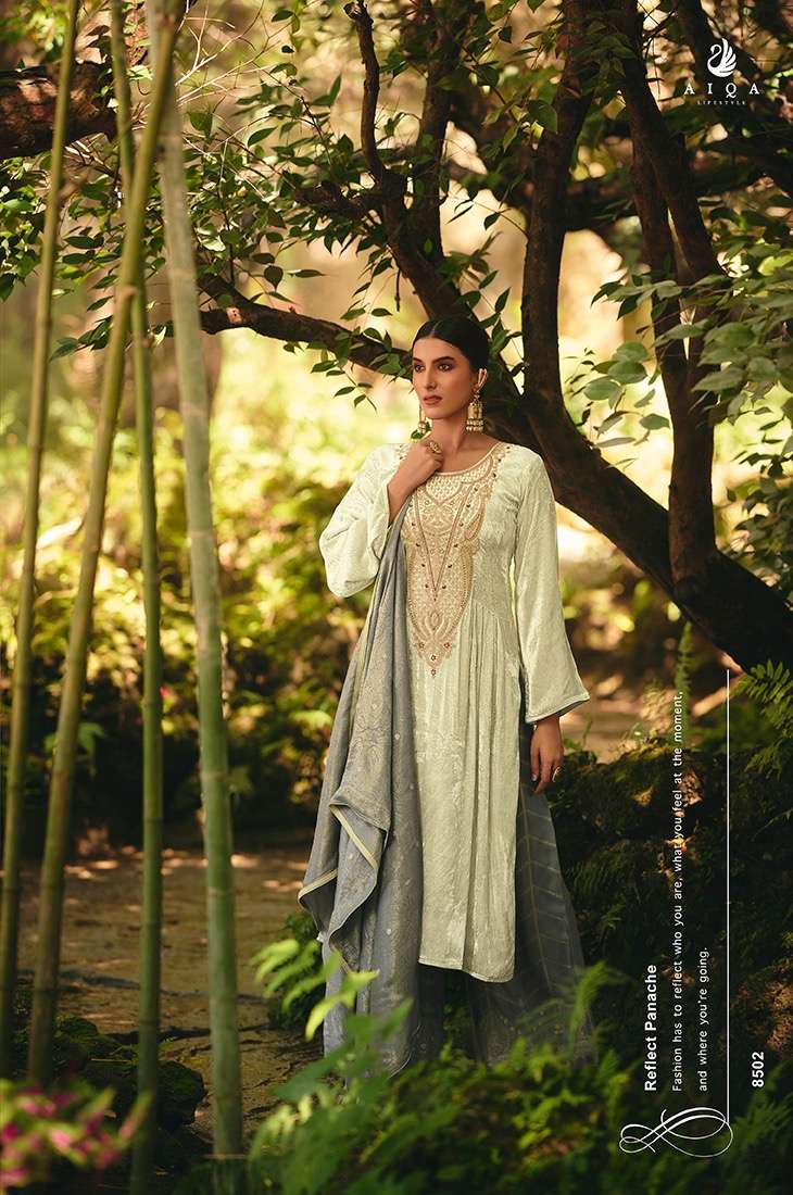 Aiqa Lifestyle Hasrat Pure Velvet Fancy Work Pakistani Salwar Kameez