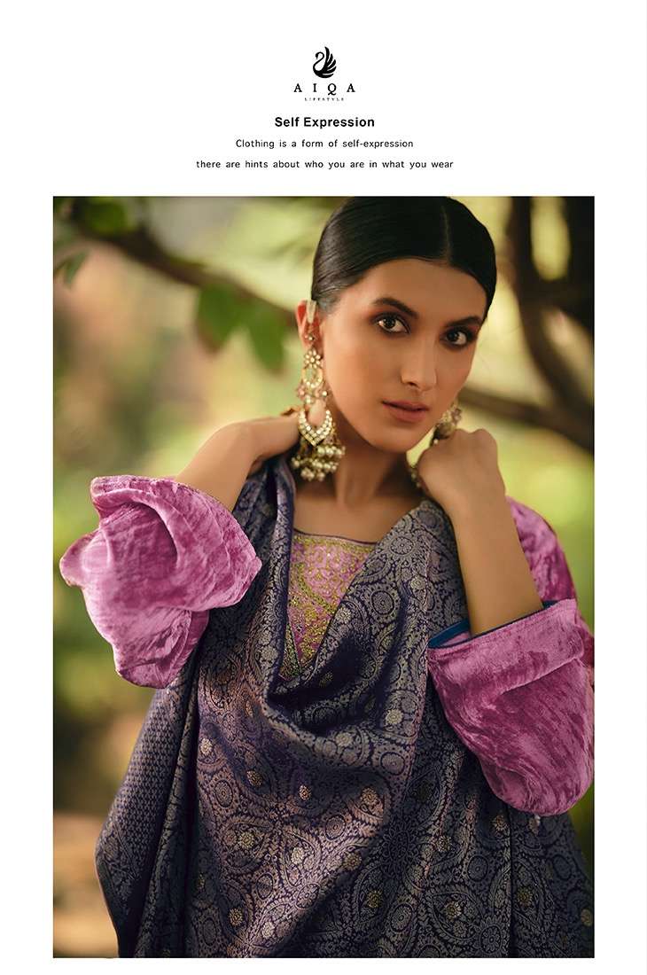 Aiqa Lifestyle Hasrat Pure Velvet Fancy Work Pakistani Salwar Kameez