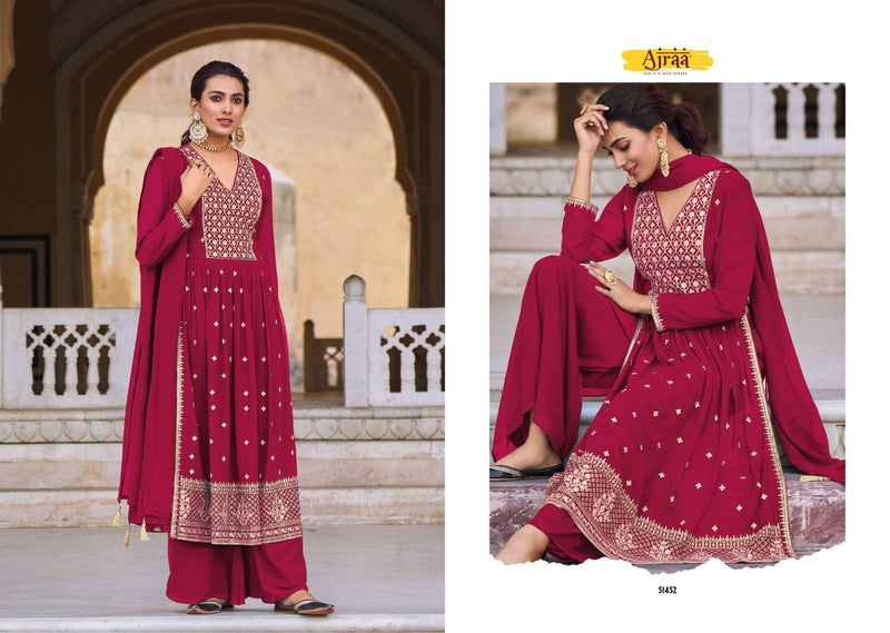 Ajraa Hiva Vol 3 Georgette Work Nyra Cut Readymade 3 Piece Dresses