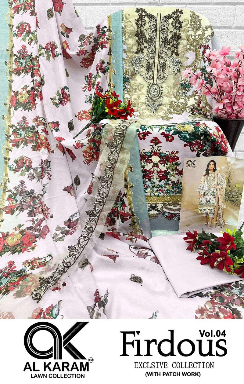 Al Karam Firdous Exclusive Collection Vol 4 Cotton Print Suit