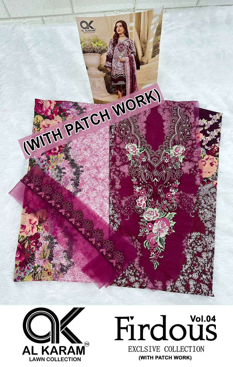 Al Karam Firdous Exclusive Collection Vol 4 Cotton Print Suit