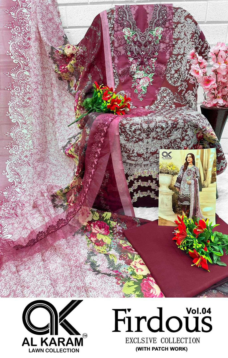 Al Karam Firdous Exclusive Collection Vol 4 Cotton Print Suit