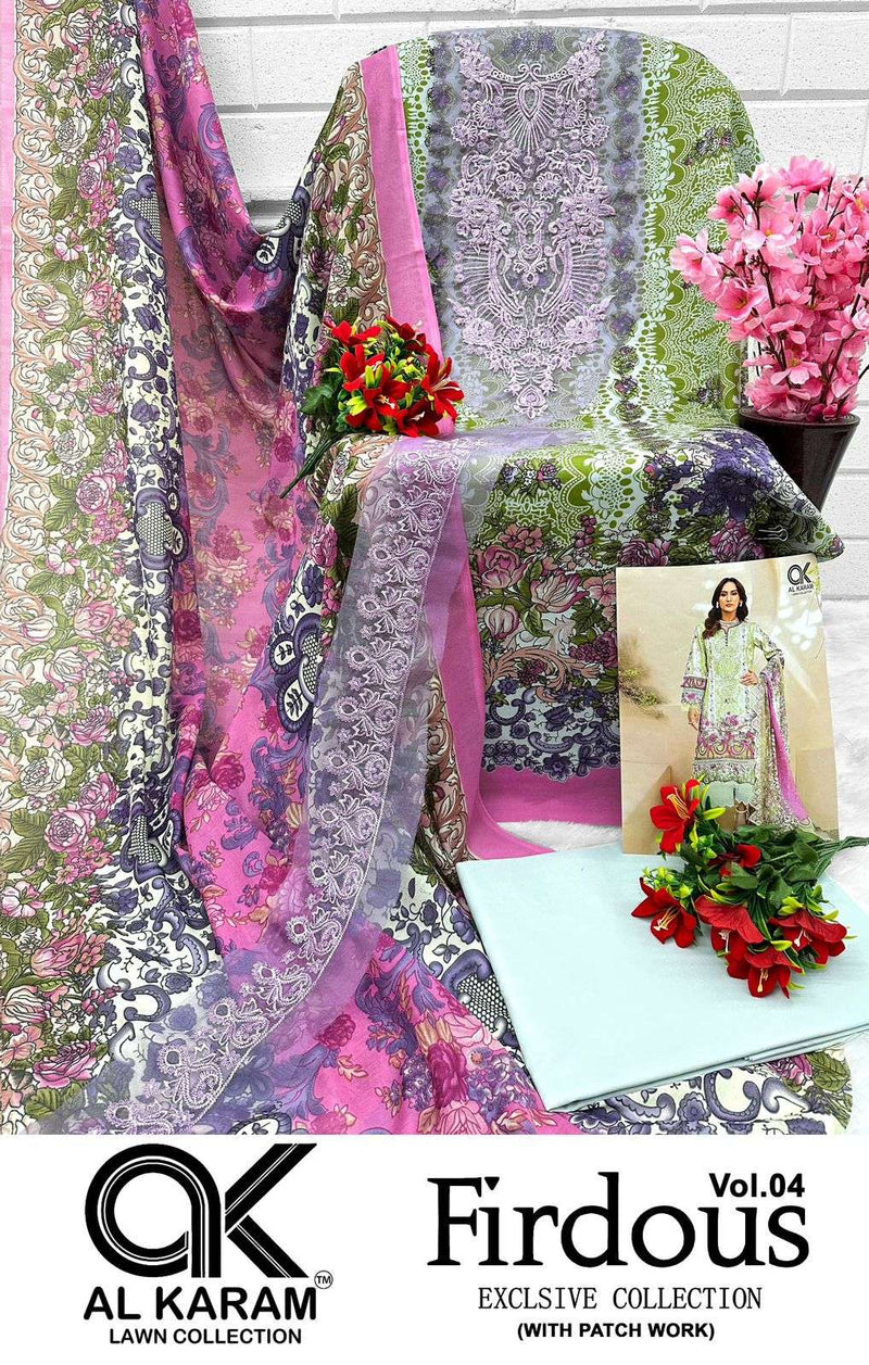 Al Karam Firdous Exclusive Collection Vol 4 Cotton Print Suit