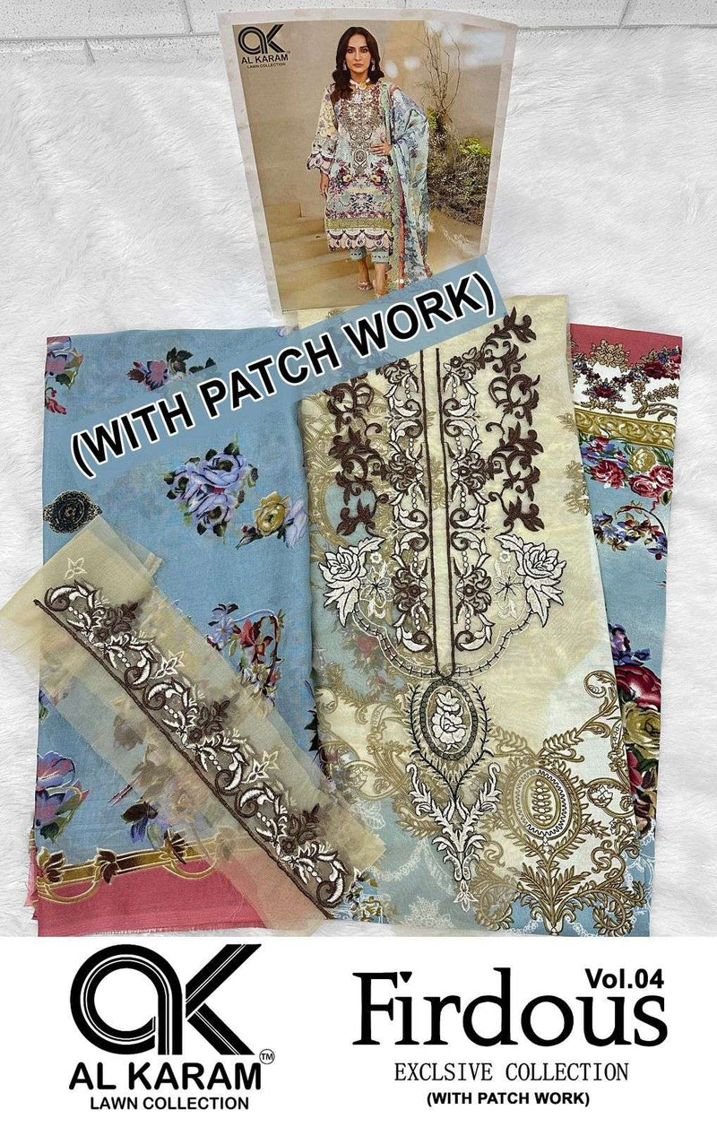 Al Karam Firdous Exclusive Collection Vol 4 Cotton Print Suit