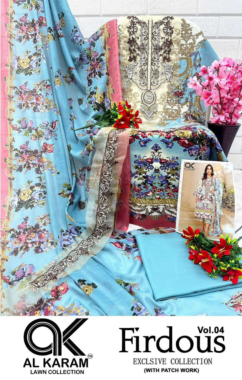 Al Karam Firdous Exclusive Collection Vol 4 Cotton Print Suit