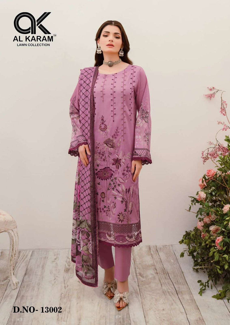Al Karam Kesariya Magic In Print Vol 13 Cambric Cotton Daily Wear Salwar Suit