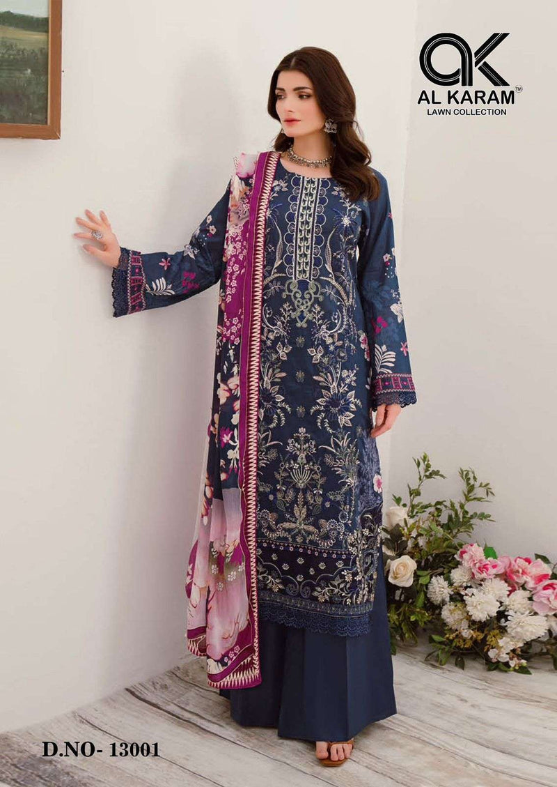 Al Karam Kesariya Magic In Print Vol 13 Cambric Cotton Daily Wear Salwar Suit