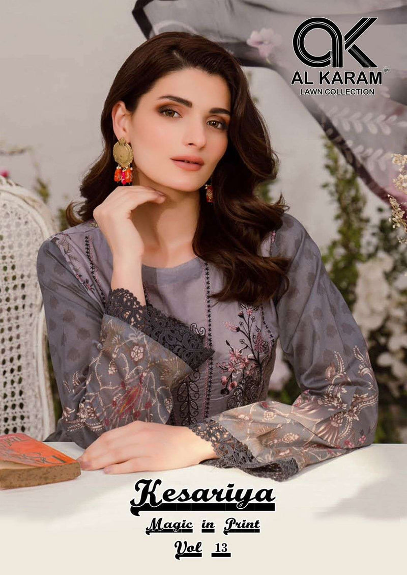 Al Karam Kesariya Magic In Print Vol 13 Cambric Cotton Daily Wear Salwar Suit
