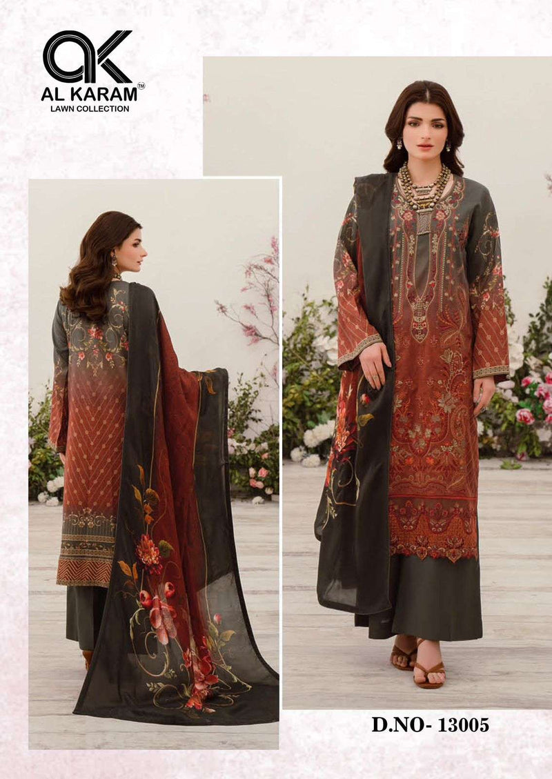 Al Karam Kesariya Magic In Print Vol 13 Cambric Cotton Daily Wear Salwar Suit