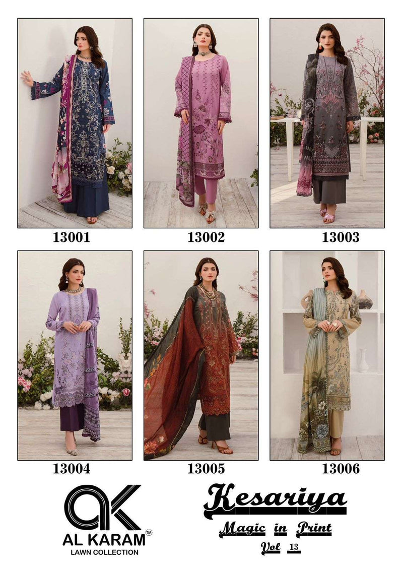 Al Karam Kesariya Magic In Print Vol 13 Cambric Cotton Daily Wear Salwar Suit