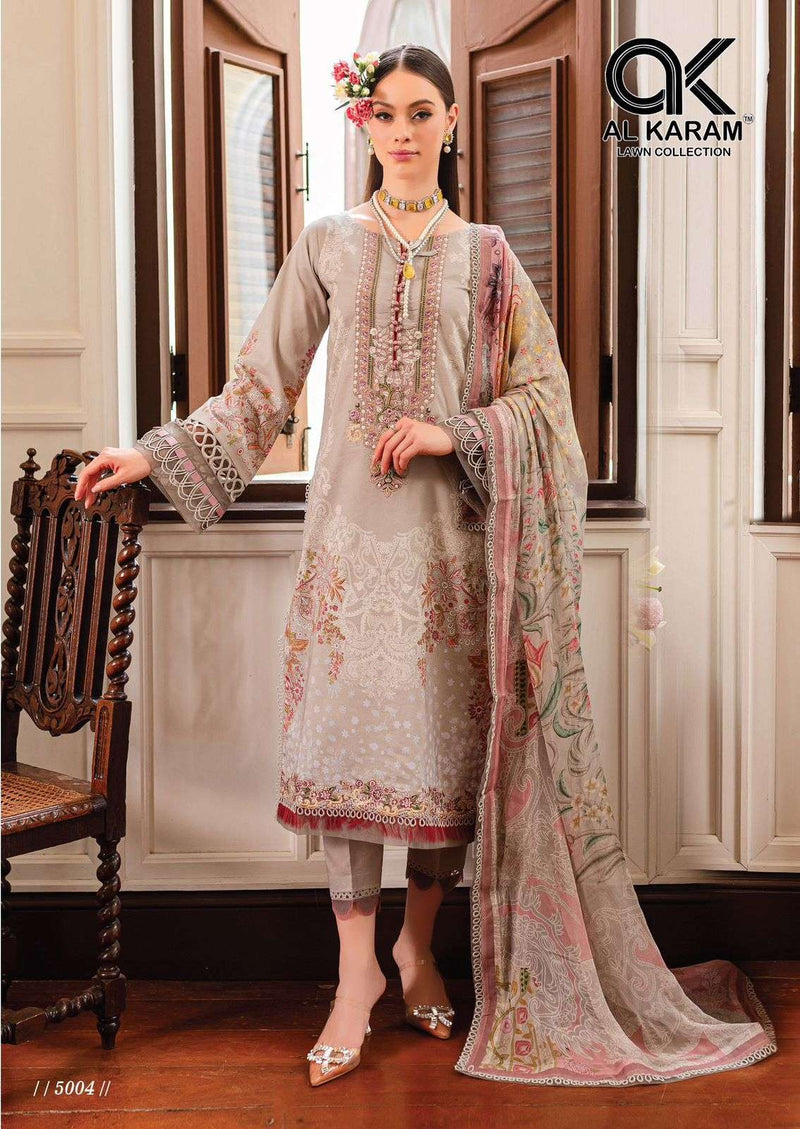 Al Karam Queens Court Vol 5 Cambric Cotton Digital Print Salwar Suit For Daily Wear