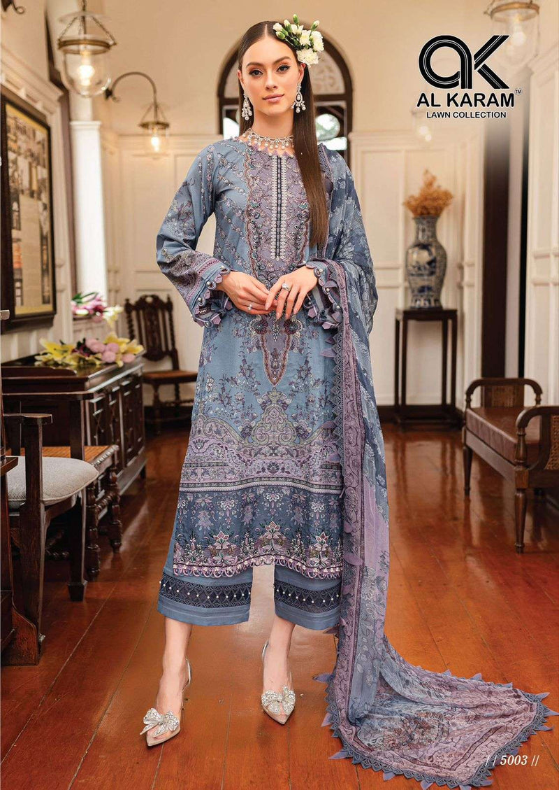 Al Karam Queens Court Vol 5 Cambric Cotton Digital Print Salwar Suit For Daily Wear