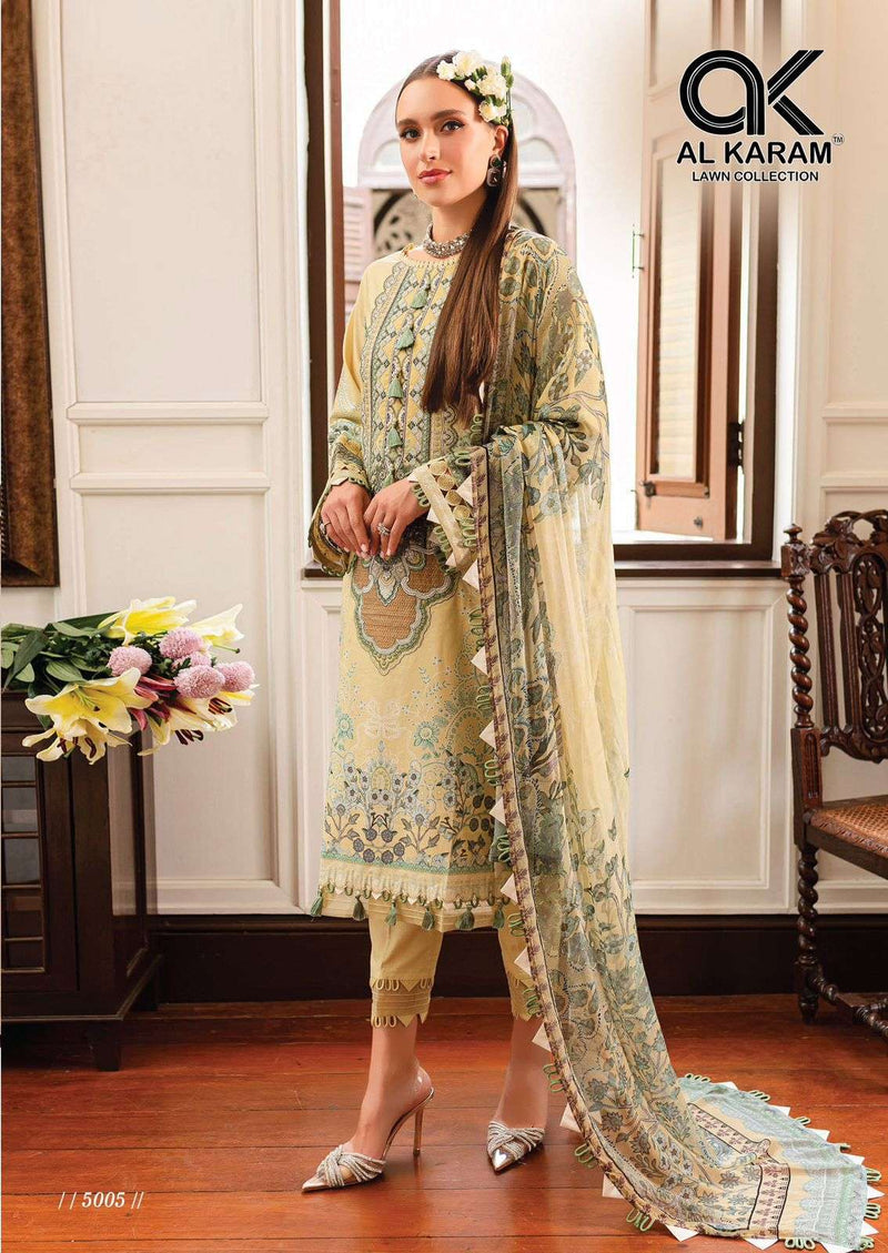 Al Karam Queens Court Vol 5 Cambric Cotton Digital Print Salwar Suit For Daily Wear