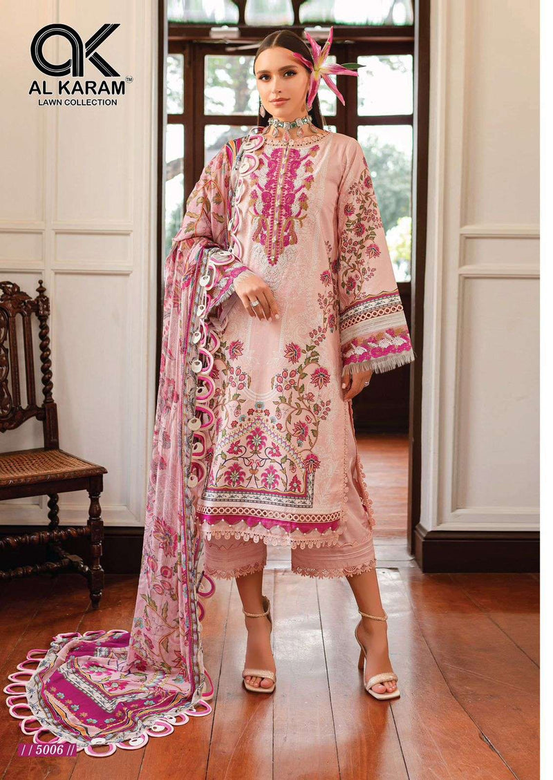Al Karam Queens Court Vol 5 Cambric Cotton Digital Print Salwar Suit For Daily Wear
