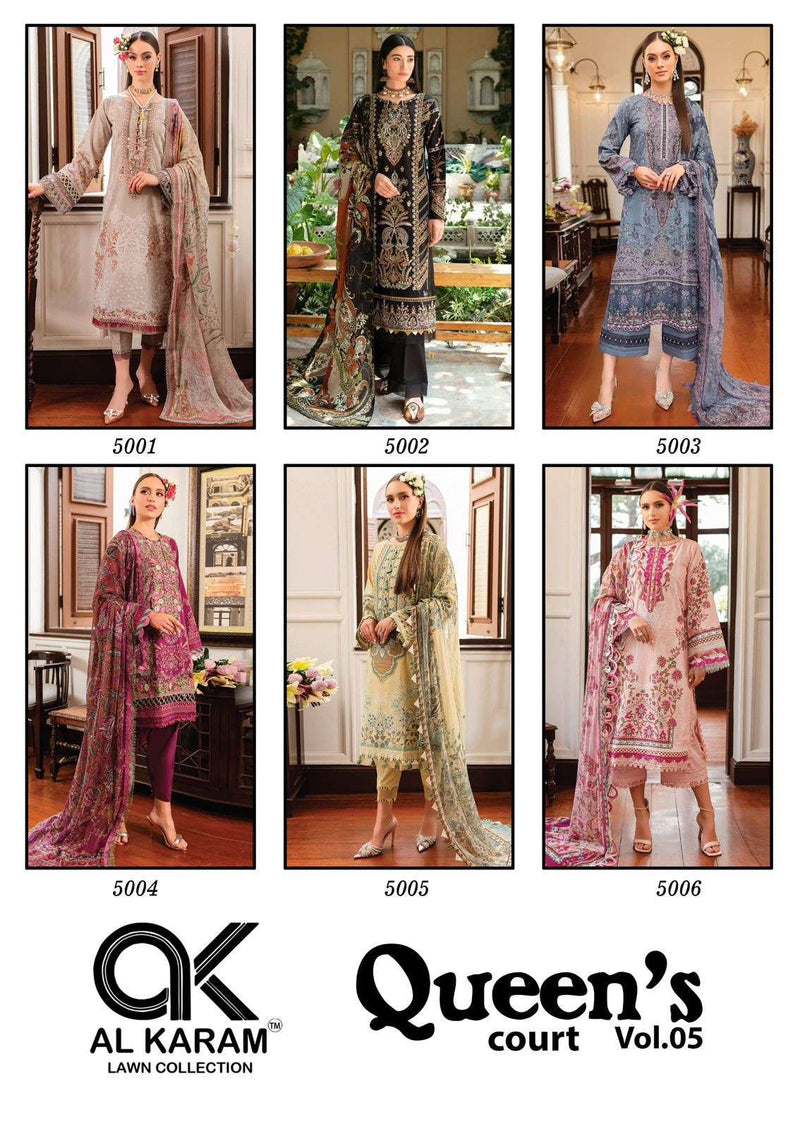 Al Karam Queens Court Vol 5 Cambric Cotton Digital Print Salwar Suit For Daily Wear