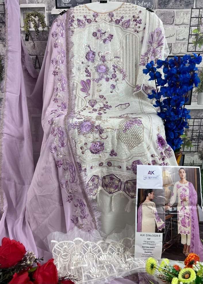 Al Khushbu Design No 5028 Abcd Georgette Heavy Embroidered Party Wear Suit