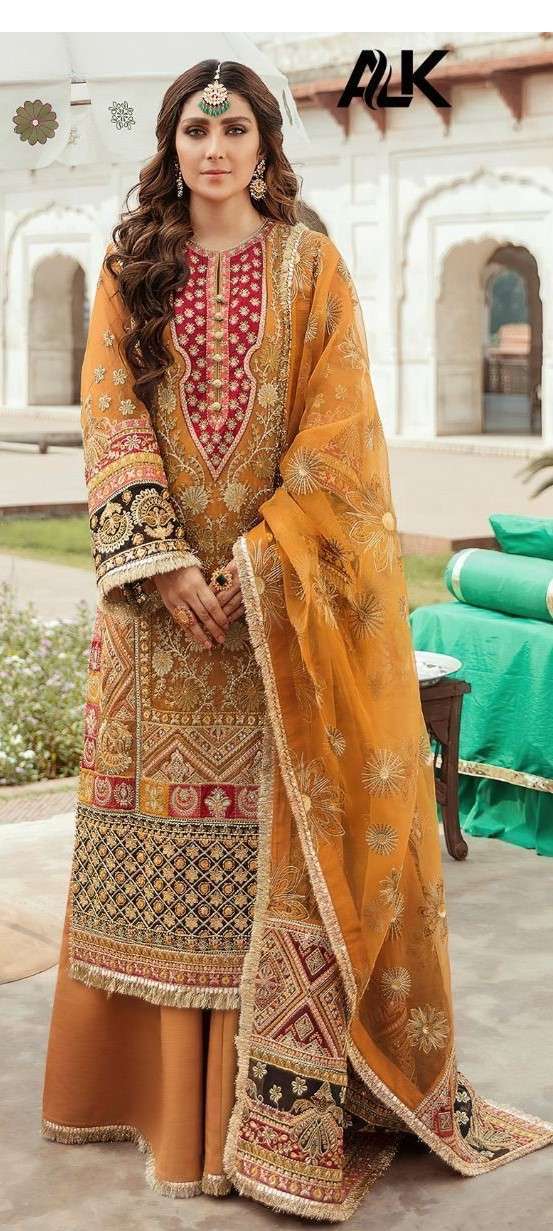 Al Khushbu Design No 2025 Georgette Heavy Embroidered Party Wear Suit