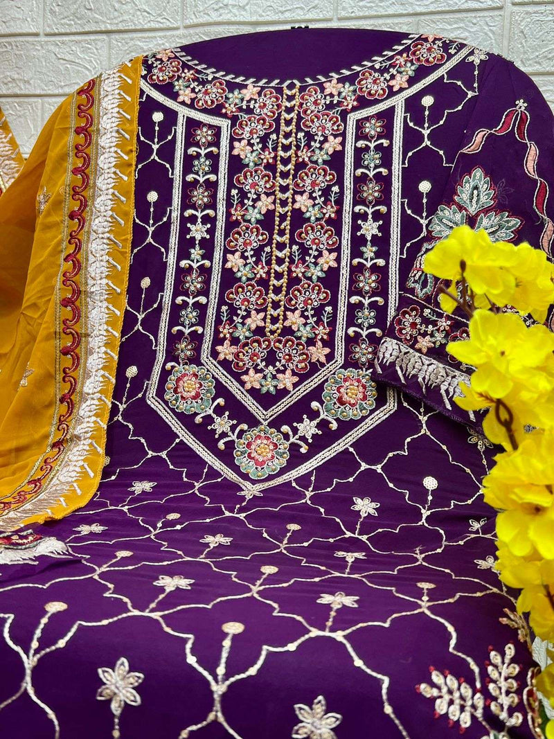 Al Khushbu Design No 6021 22 23 Georgette Heavy Embroidered Party Wear Suit