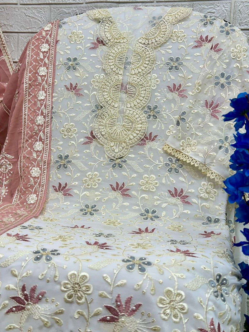 Al Khushbu Design No 6021 22 23 Georgette Heavy Embroidered Party Wear Suit