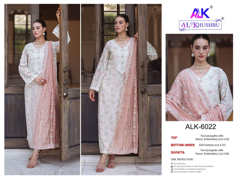 Al Khushbu Design No 6021 22 23 Georgette Heavy Embroidered Party Wear Suit