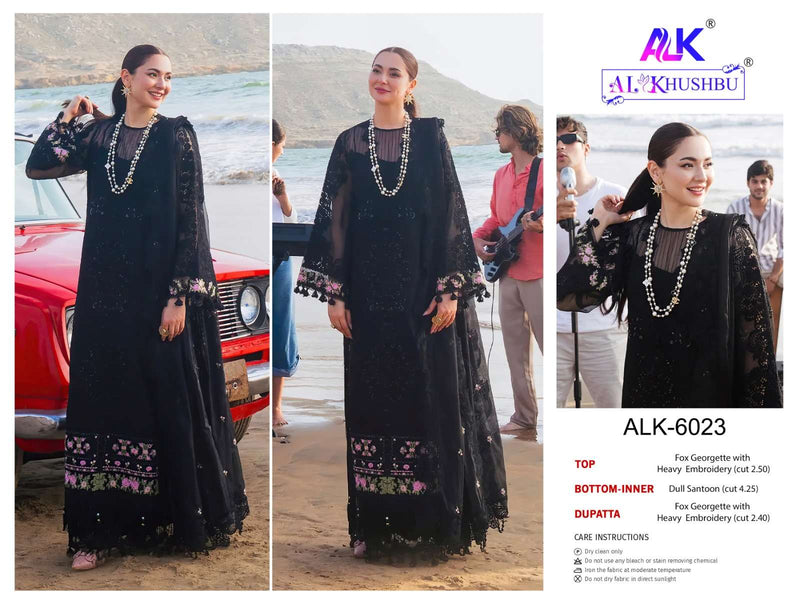 Al Khushbu Design No 6021 22 23 Georgette Heavy Embroidered Party Wear Suit