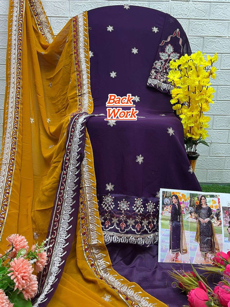 Al Khushbu Design No 6021 22 23 Georgette Heavy Embroidered Party Wear Suit