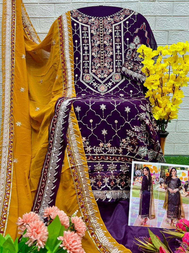 Al Khushbu Design No 6021 22 23 Georgette Heavy Embroidered Party Wear Suit