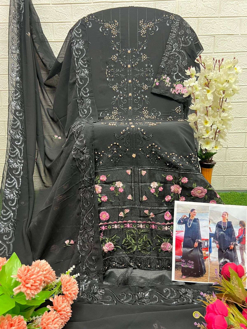 Al Khushbu Design No 6021 22 23 Georgette Heavy Embroidered Party Wear Suit