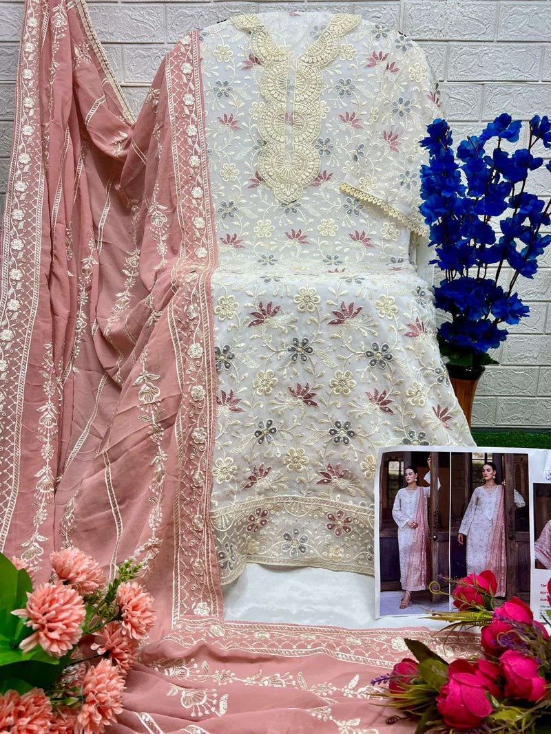 Al Khushbu Design No 6021 22 23 Georgette Heavy Embroidered Party Wear Suit