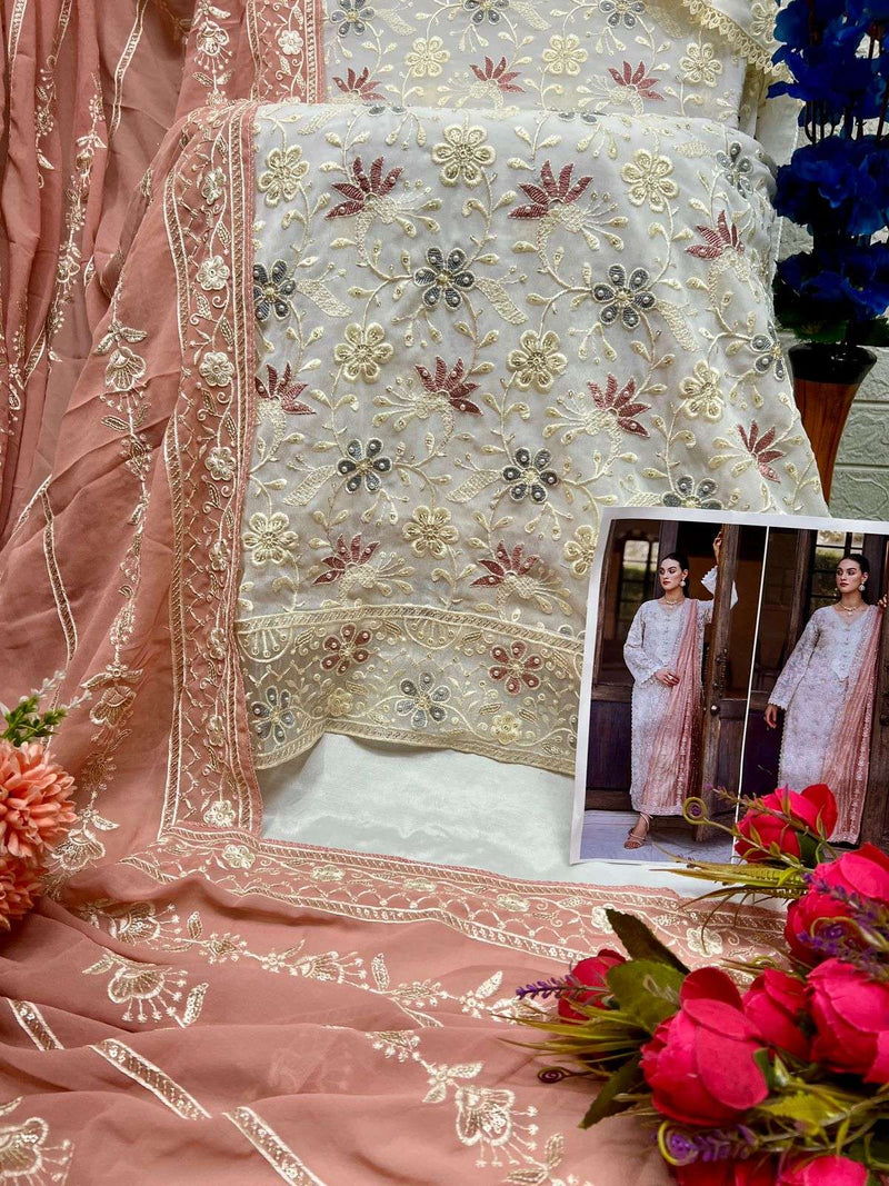 Al Khushbu Design No 6021 22 23 Georgette Heavy Embroidered Party Wear Suit