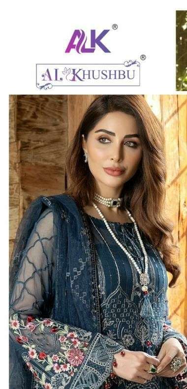 Al Khushbu Samaira Vol 5 Alk Design No 4044 Georgette Heavy Embroidered Designer Suit