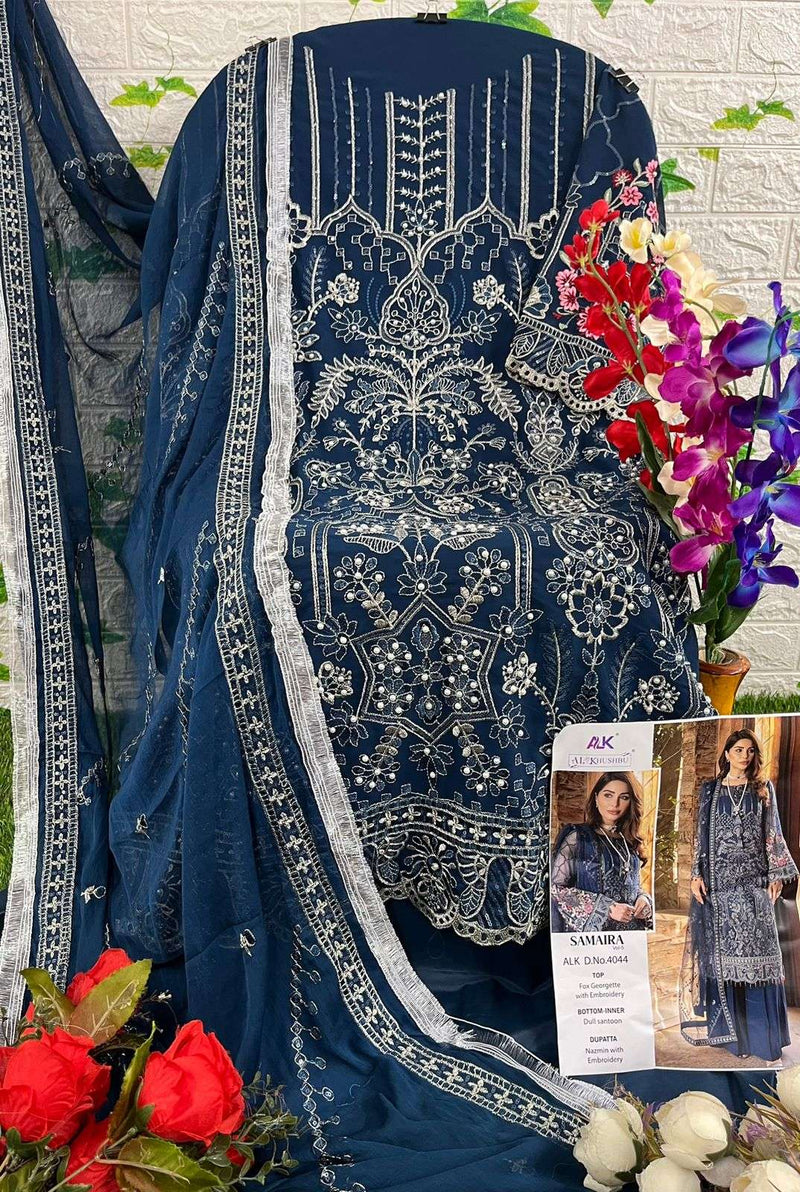 Al Khushbu Samaira Vol 5 Alk Design No 4044 Georgette Heavy Embroidered Designer Suit