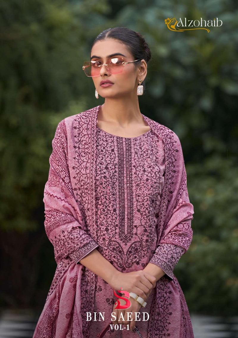 Al Zohaib Bin Saeed Vol 1 Cotton Self Heavy Embrodairy Fancy Salwar Kameez