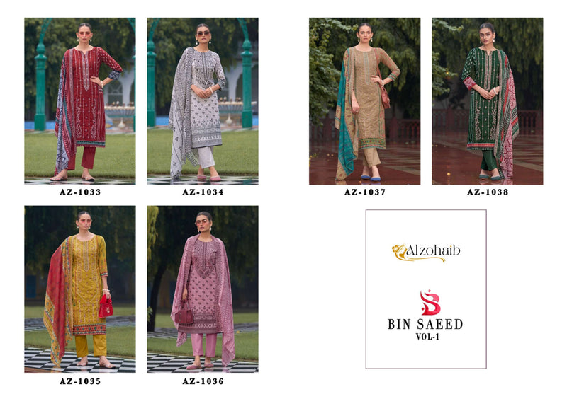 Al Zohaib Bin Saeed Vol 1 Cotton Self Heavy Embrodairy Fancy Salwar Kameez