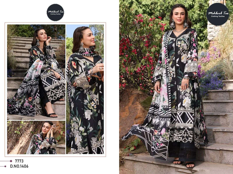 Al Zohaib Elaf Chikankari Vol 2 D No 1406 1407 Cotton Self Embrodairy Salwar Kameez