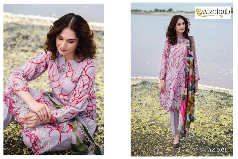 Al Zohaib M Basic Cotton Print Embrodairy Patches Fancy Salwar Suit