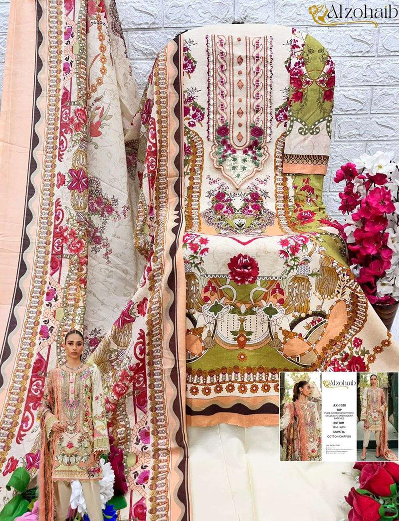 Al Zohaib Queen Court Vol 1 Cotton Print  Heavy Embrodairy Fancy Salwar Kameez