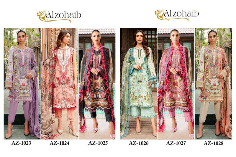 Al Zohaib Queen Court Vol 1 Cotton Print  Heavy Embrodairy Fancy Salwar Kameez