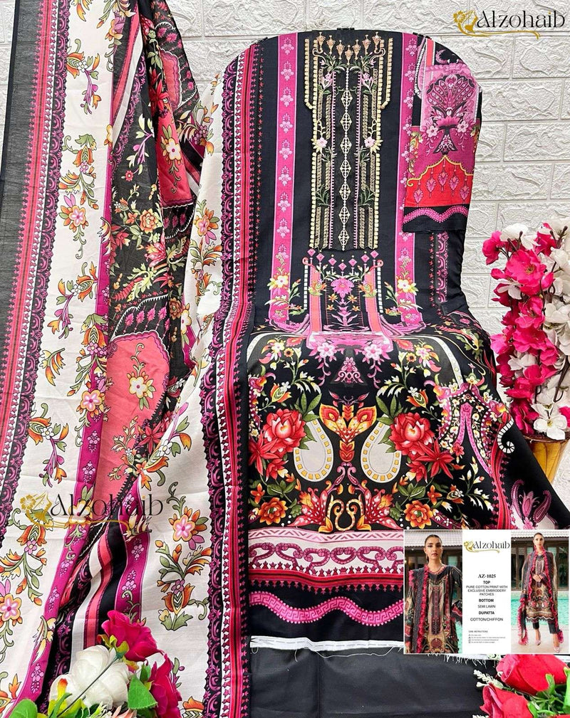 Al Zohaib Queen Court Vol 1 Cotton Print  Heavy Embrodairy Fancy Salwar Kameez