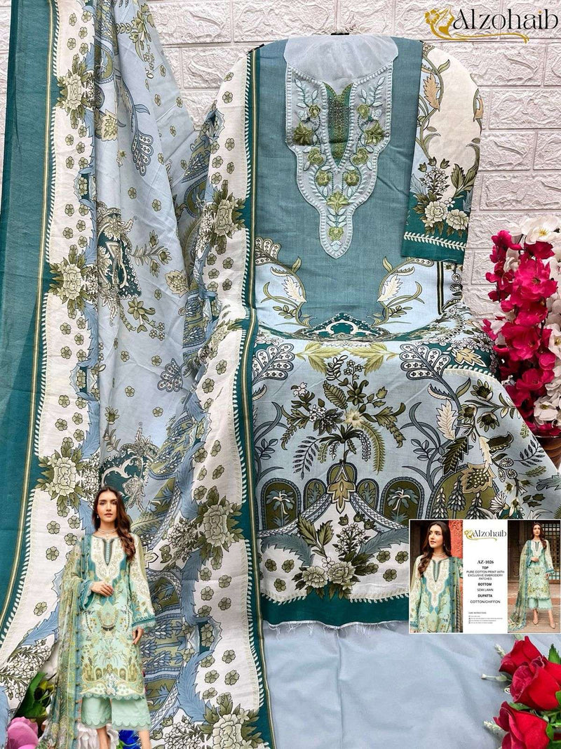 Al Zohaib Queen Court Vol 1 Cotton Print  Heavy Embrodairy Fancy Salwar Kameez